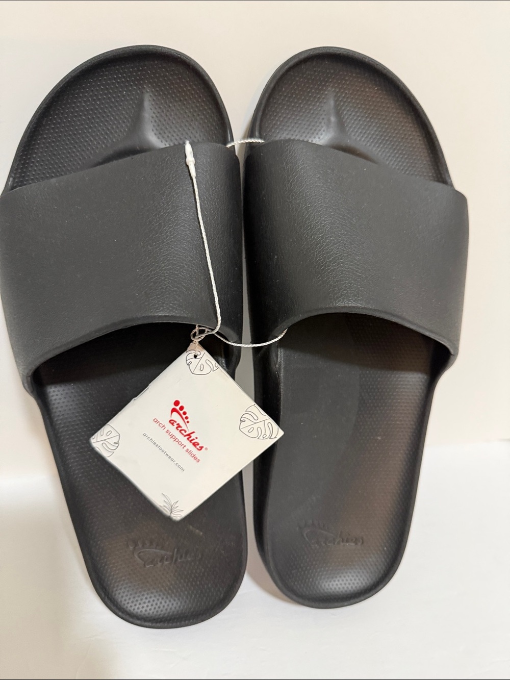 Archie’s Unisex Black Slide Sandals Arch Footbed Comfort US Men’s Size 14